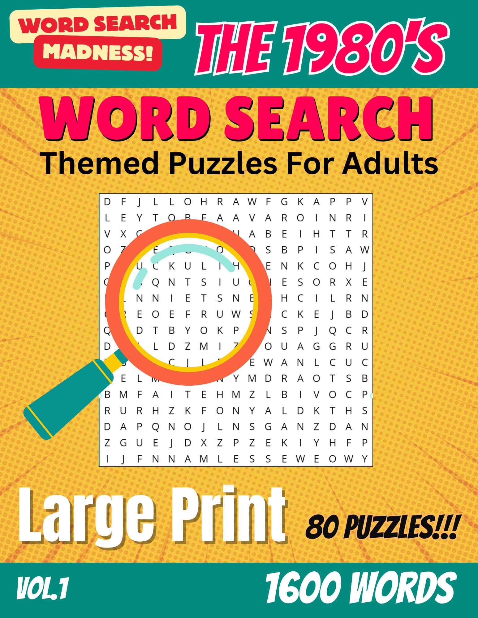 The 1980's Word Search Themed Puzzles for Adults